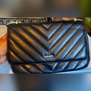 DKNY Black faux leather purse